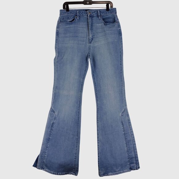 Forever 21 Denim Jeans Slitted Bell Bottoms Long High Waist Size 31 - Picture 1 of 11